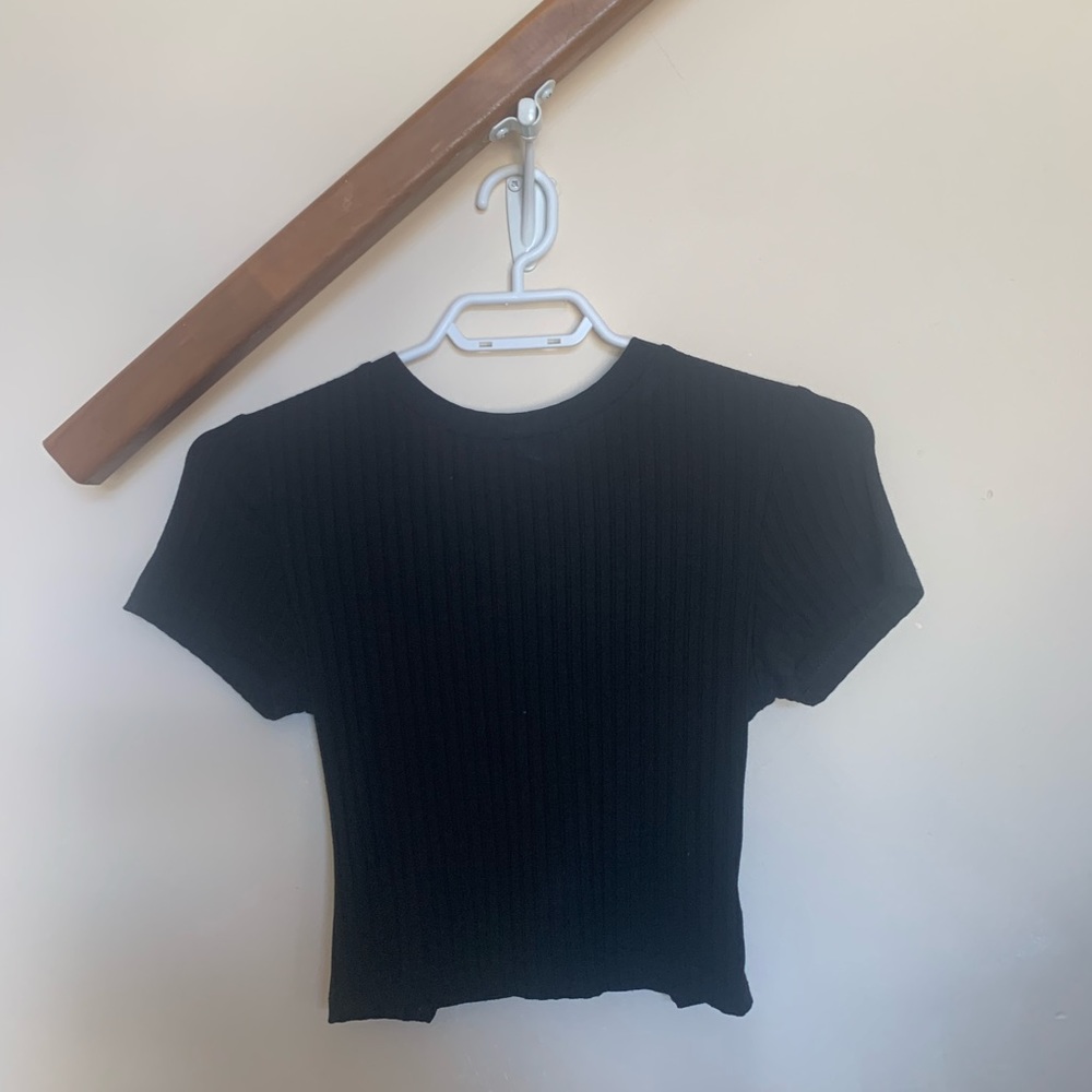 Cross back cropped t shirt